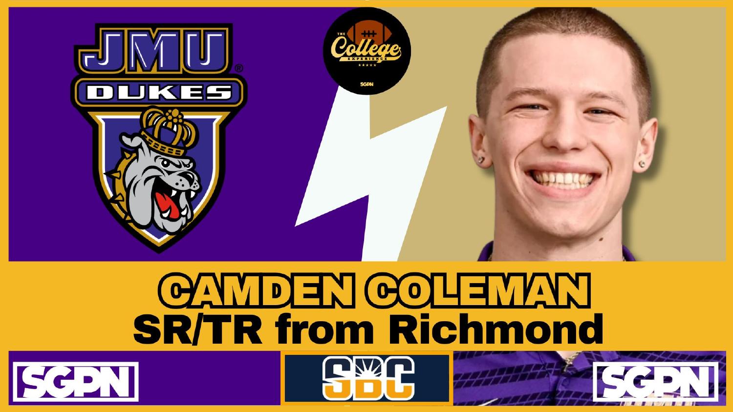 Camden Coleman James Madison Dukes quarterback, a senior transfer from Richmond competing for the starting job