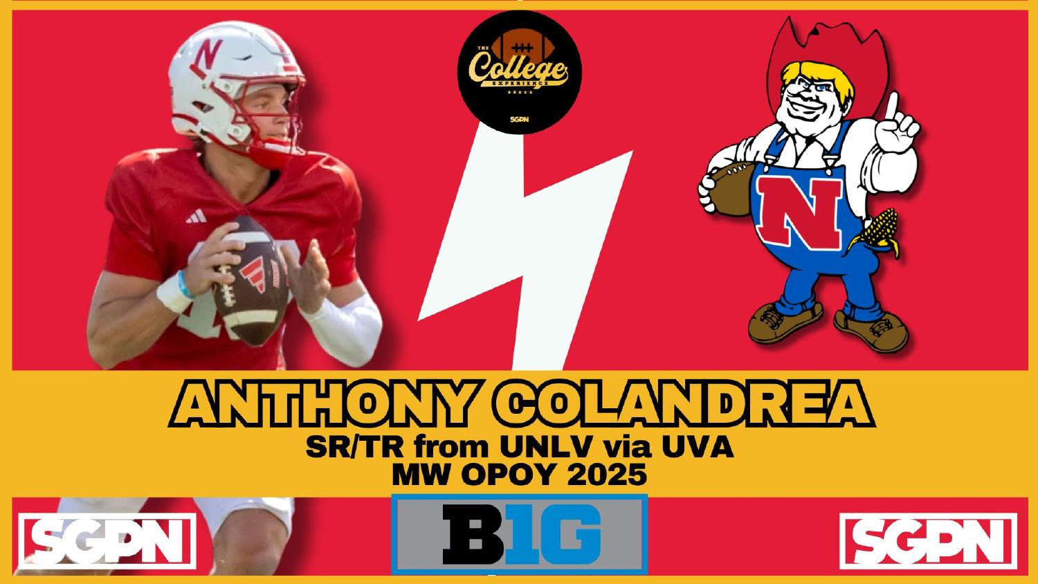 Anthony Colandrea Nebraska Quarterback Anthony Colandrea Nebraska quarterback and UNLV transfer named 2025 Mountain West Offensive Player of the Year