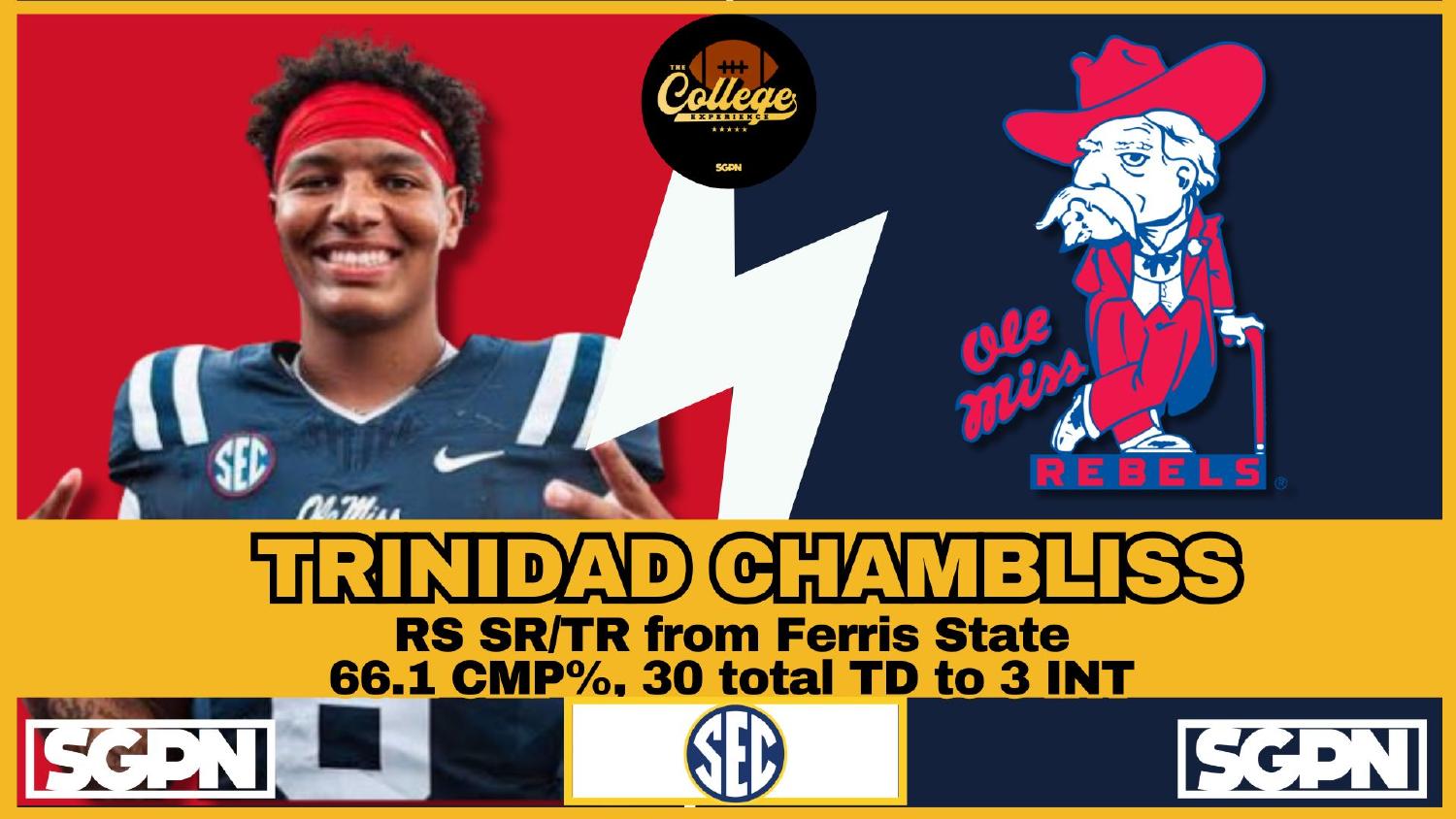 Trinidad Chambliss Ole Miss Quarterback Trinidad Chambliss Ole Miss quarterback after 30 touchdowns and a 66.1 completion percentage in 2025