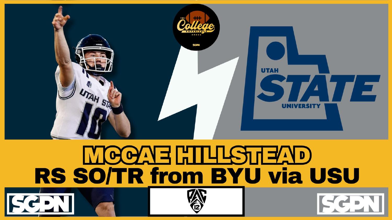 McCae Hillstead Utah State Quarterback McCae Hillstead Utah State Aggies quarterback redshirt sophomore transfer from BYU