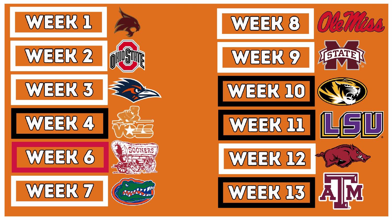 Texas Longhorns 2026 Schedule Texas Longhorns 2026 SEC schedule including a Week 2 date with Ohio State and the Red River rivalry