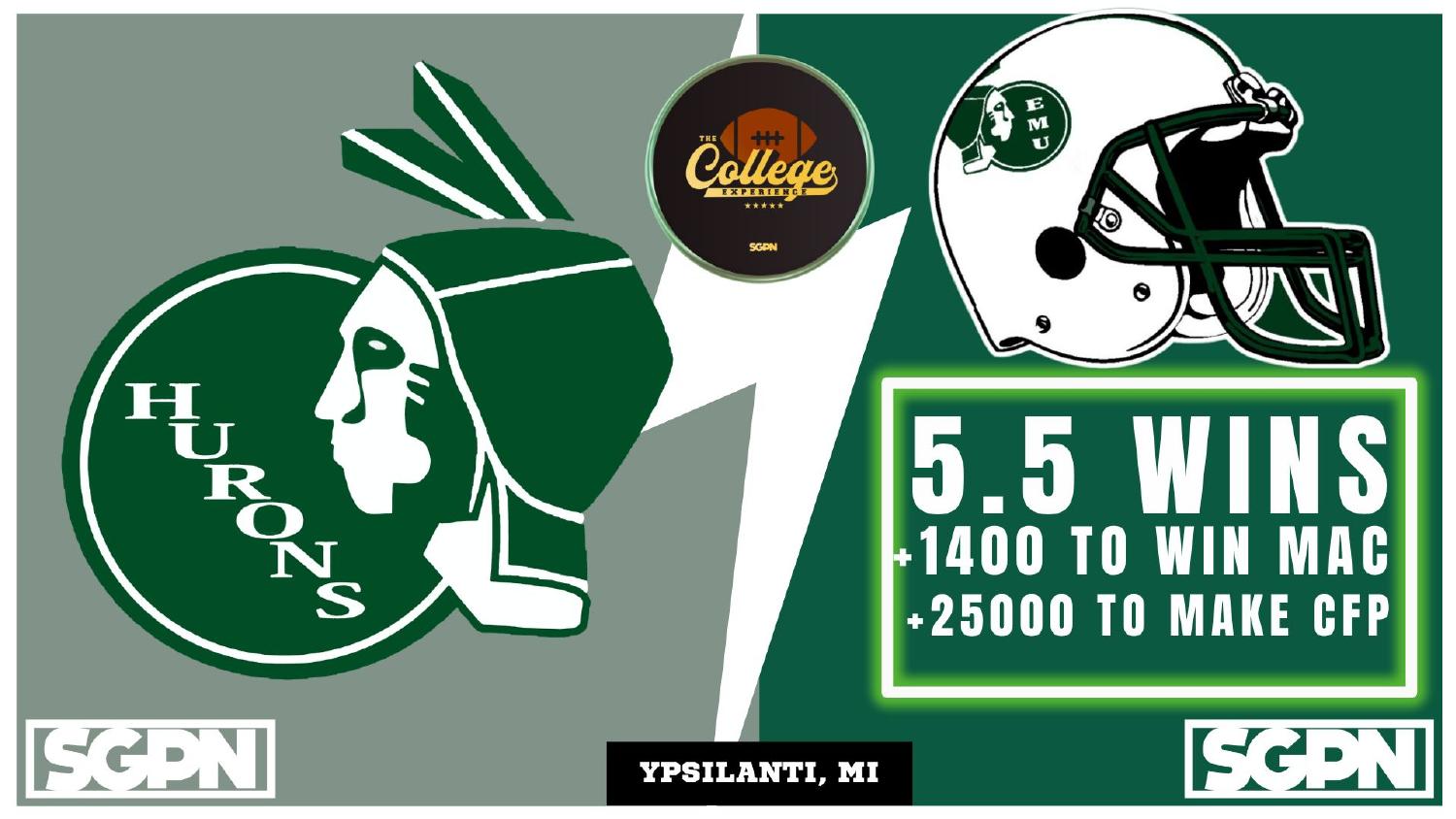 Eastern Michigan Eagles 2026 Win Total Eastern Michigan Eagles 2026 win total set at 5.5 with plus 1400 MAC and plus 25000 CFP odds
