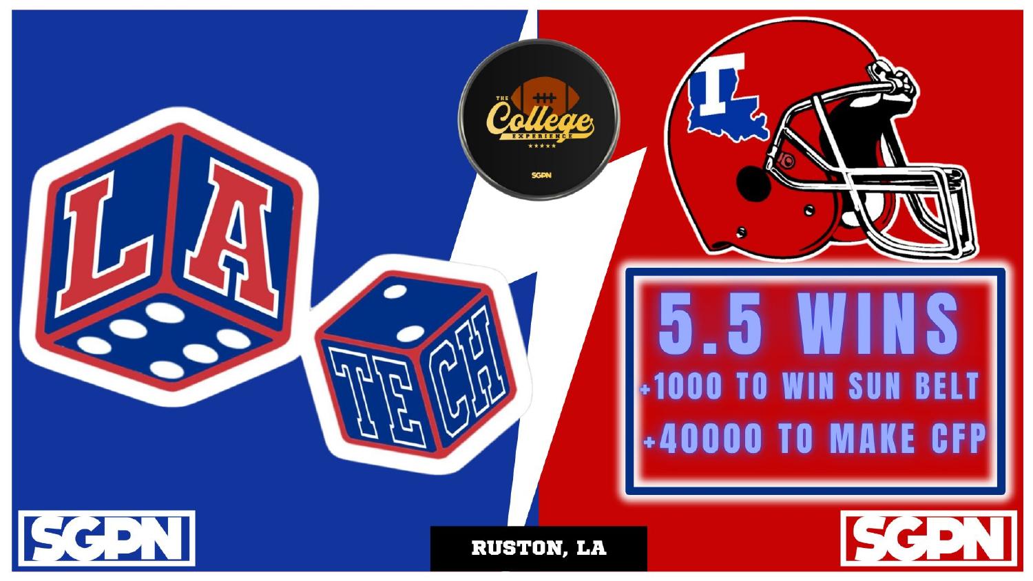 Louisiana Tech Bulldogs 2026 win total set at 5.5 with plus 1000 Sun Belt and plus 40000 CFP odds