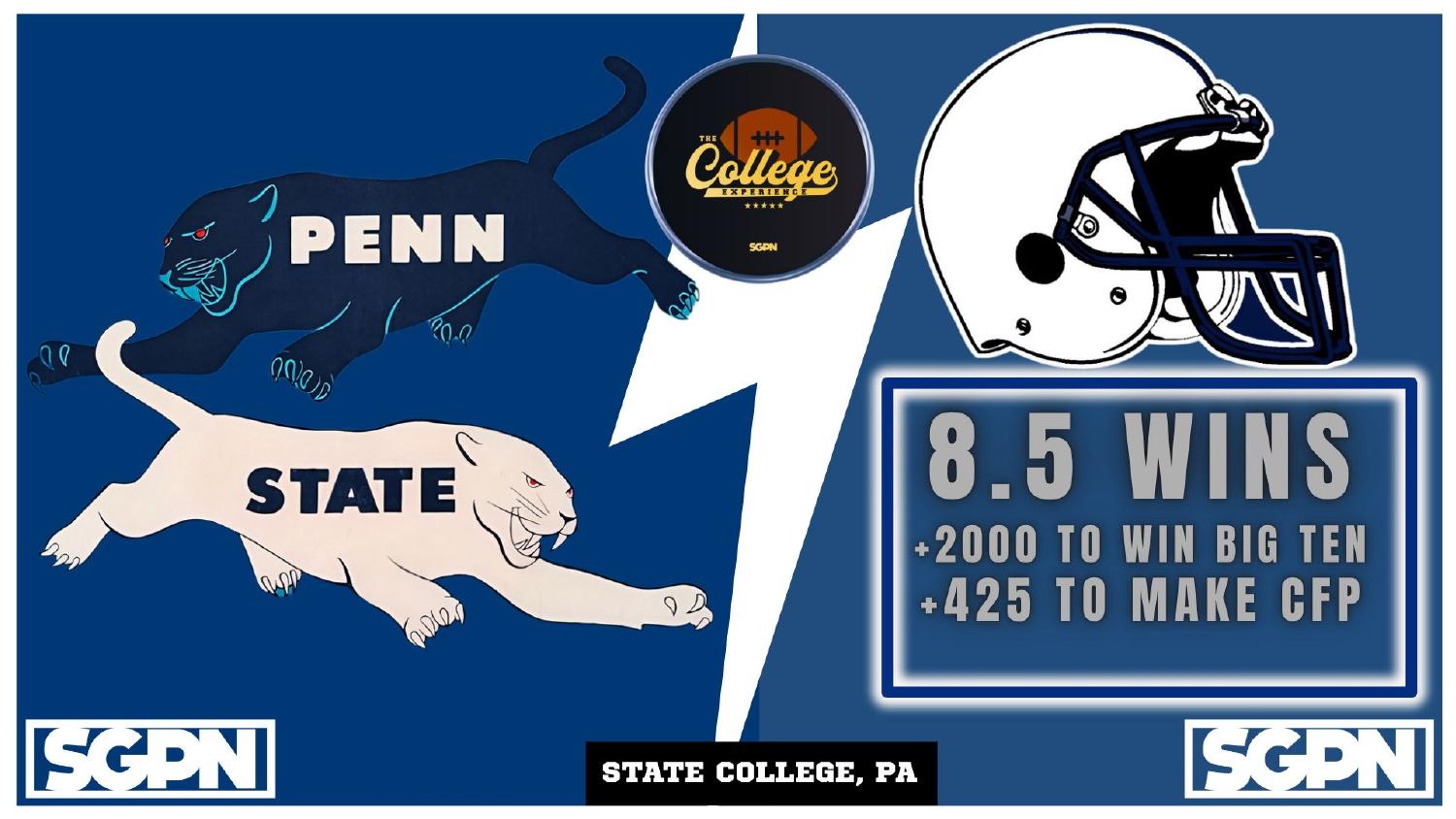 Penn State Nittany Lions 2026 Win Total Penn State Nittany Lions 2026 preview win total set at 8.5 with plus 2000 Big Ten and plus 425 CFP odds
