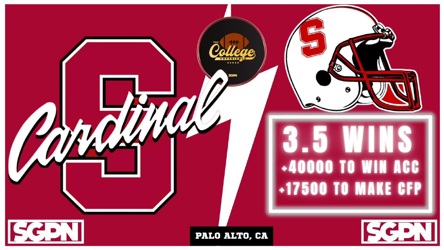 Stanford Cardinal 2026 win total set at 3.5 with plus 40000 ACC and plus 17500 College Football Playoff odds