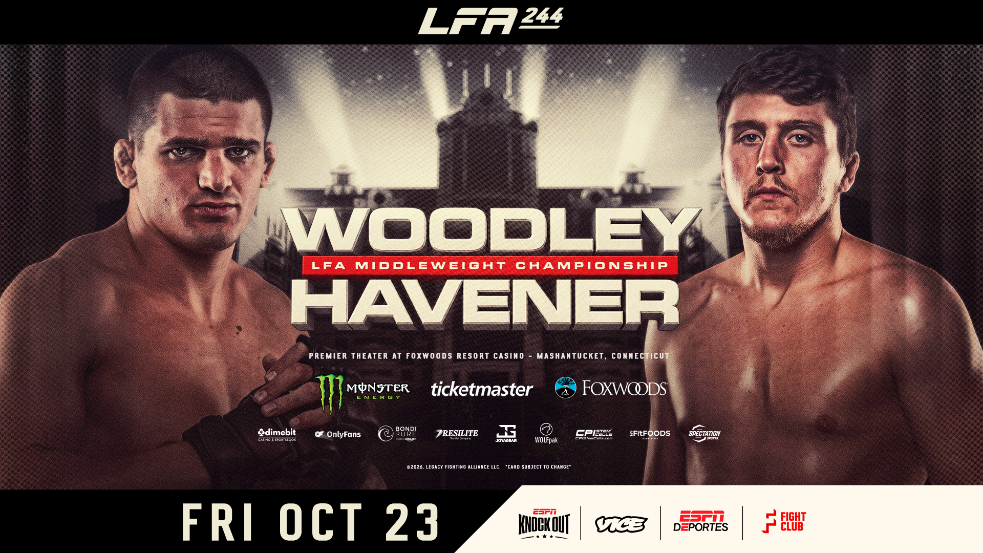 LFA 244 is our regional show of record this week. Come check out regional mma to make some picks, predictions & bet